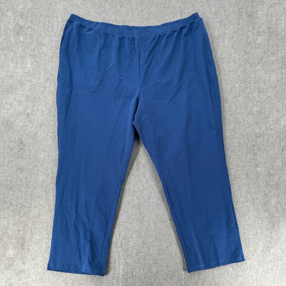 Catherines Suprema Collection Blue Pants Plus Size‎ 4X Lounge Stretch Pockets - Picture 1 of 6